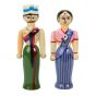 Traditional Wooden Thanjavur Couple Dolls – Handcrafted Indian Art