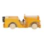 Handcrafted Wooden Vintage Toy Car – Yellow & Natural Finis