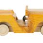 Handcrafted Wooden Vintage Toy Car – Yellow & Natural Finis