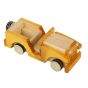 Handcrafted Wooden Vintage Toy Car – Yellow & Natural Finis
