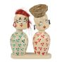 Handcrafted Wooden Thanjavur Couple Dolls – Traditional Village Women Decor