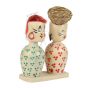 Handcrafted Wooden Thanjavur Couple Dolls – Traditional Village Women Decor