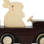 Handcrafted Wooden Bunny Car Toy – Natural & Brown Finish