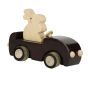 Handcrafted Wooden Bunny Car Toy – Natural & Brown Finish