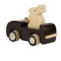 Handcrafted Wooden Bunny Car Toy – Natural & Brown Finish