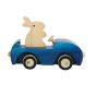 Handcrafted Wooden Parrot Car Toy – Blue Finish with Natural Wood Accents