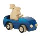 Handcrafted Wooden Parrot Car Toy – Blue Finish with Natural Wood Accents