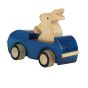 Handcrafted Wooden Parrot Car Toy – Blue Finish with Natural Wood Accents