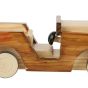 Handcrafted Wooden Vintage Toy Car – Brown & Natural Finis