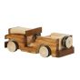 Handcrafted Wooden Vintage Toy Car – Brown & Natural Finis