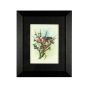 Miniature Painting Birds Design Silk With Frame 7*5" three birds