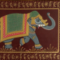 Miniature Painting Elephant on Silk with Frame