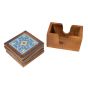 Coaster Ceramics Blue Pottery Wooden  || Saras Aajeevika