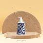Khurja Pottery Dispenser Big Mugal Painting Blue | Hand Paited Ceramic Liquid Soap Dispenser with Pump | Bathroom Liquid Soap Dispenser | Kitchen Liquid Soap Dispenser