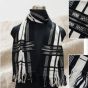 Handloom Mizoram Cotton Muffler || White & Blace Color || Saras Aajeevika