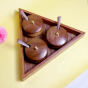 Wooden Masala Container Triangle Shape Set Of 3