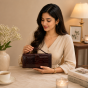 Pure Leather Clutch Wallet || Dark Brown || Saras Aajeevika