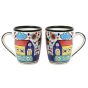 Khurja Pottery Milk Mug Multicolour (Set of 2) || Saras Aajeevika