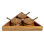 Wooden Masala Container Triangle Shape Set Of 3