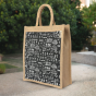Jute Tiffin Bag Warli Art Black | Tiffin Bag | Warli Art | Tribal Art | Black Bag | Indian Handicraft | Handmade Jute Bag in Black