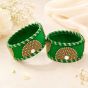Silk Thread Bangles Half Circle || Set of 6 || Green Colour || Saras Aajeevika