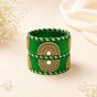 Silk Thread Bangles Half Circle || Set of 6 || Green Colour || Saras Aajeevika