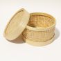 Bamboo Round Box Small || Brown || Saras Aajeevika