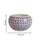 Khurja Pottery Outdoor Pot – Apple Shape, Red & Blue, Large Size (6 Inches)