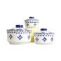 Khurja Pottery Donga  3Pc White + Blue Clr 6.5 In || Saras Aajeevika