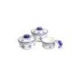 Khurja Pottery Donga  3Pc White + Blue Clr 6.5 In || Saras Aajeevika