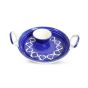 Khurja Pottery Pizza Platter Blue Shade Small| Handcrafted Ceramic pizza platter small | Dining Tableware