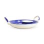 Khurja Pottery Pizza Platter Blue Shade Small| Handcrafted Ceramic pizza platter small | Dining Tableware