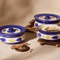 Khurja pottery chapati donga   Blue | Donga for Chapati | Kitchen Essentials | Ceramic Tableware in Blue and Green