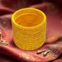 Silk Thread Bangles Ball Chain Design || Set of 12 ||  Yellow || Saras Aajeevika
