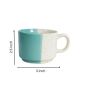 Khurja Pottery Murli Cup Italian 50-50 Green White So6| Hand painted | Kitchen ware | Home Décor |Green and White