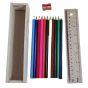 Wooden Colour Pencil Box | education kit for Kids | Handmade pencil box