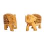 Wooden Elephant 3"  Jali (Set of 2 ) || Saras Aajeevika