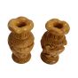 Wooden Flower Pot 4" Elephant Design (Set of 2 ) || Natural Color || Saras Aajeevika