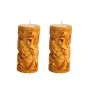 Wooden Candle Stand Animal 2*4"(Set of 2) || Natural Color || Saras Aajeevika