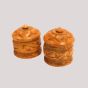 Wooden Sindur Dibbi 1.5" (Set of 2) – Handcrafted Traditional Kumkum Box