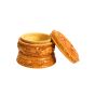 Wooden Powder Box 4" || Natural Color || Saras Aajeevika