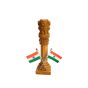 Wooden Ashoka Piller 8" With Two National Flags || Office Decorative Item || 8 Inch || Natural Color || Saras Aajeevika