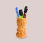 Wooden Pen Stand Jali 5" || 5 Inch || Natural Color || Saras Aajeevika 