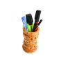 Wooden Pen Stand Jali 5" || 5 Inch || Natural Color || Saras Aajeevika 