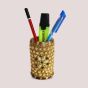 Stone Pen Stand 4" Golden || 4 Inch || Natural Color || Saras Aajeevika