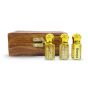 Attar Wooden Gift Box Unisex - x 3 || Kashmiri Oud (6ml x 1), Shanaya (6ml x 1), Ambar Wood (6ml x 1) || Unique Collection of Natural Attar from Kannauj || Saras Aajeevika