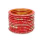 Lac Bangles Red Set of 12 || Saras Aajeevika