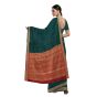 Iikal Soft Silk Saree || Handloom || Bottle Green Color with 80cm Blouse || Saras Aajeevika