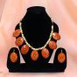 Handmade Bottle Gourd Necklace Set Orange || Saras Aajeevika