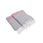 Handloom Cotton Towel 1.75 meter || Color White, Grey & Red Line || Set of 2 || Saras Aajeevika